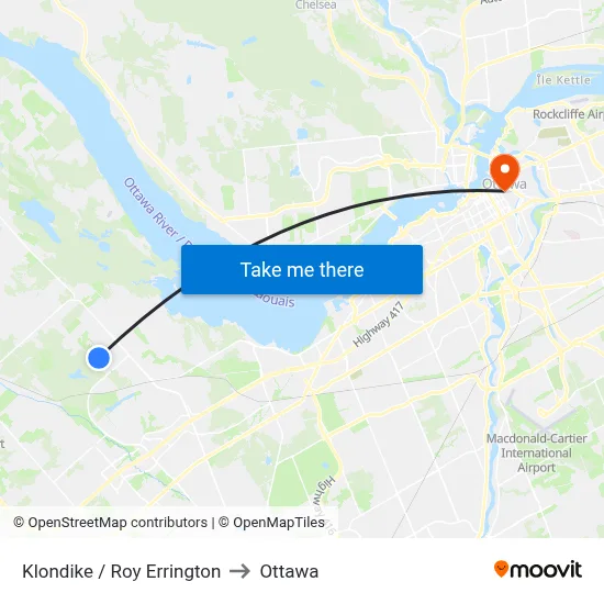Klondike / Roy Errington to Ottawa map
