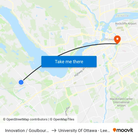 Innovation / Goulbourn Forced to University Of Ottawa - Lees Campus map