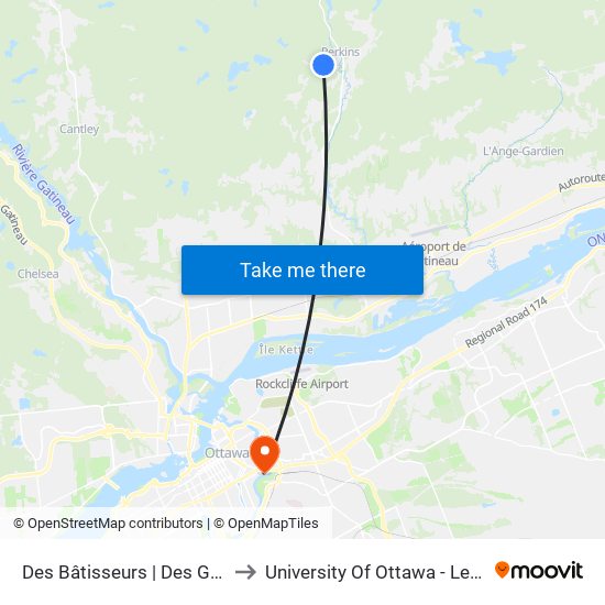 Des Bâtisseurs | Des Générations to University Of Ottawa - Lees Campus map