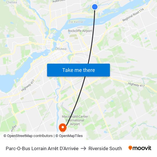 Parc-O-Bus Lorrain Arrêt D'Arrivée to Riverside South map