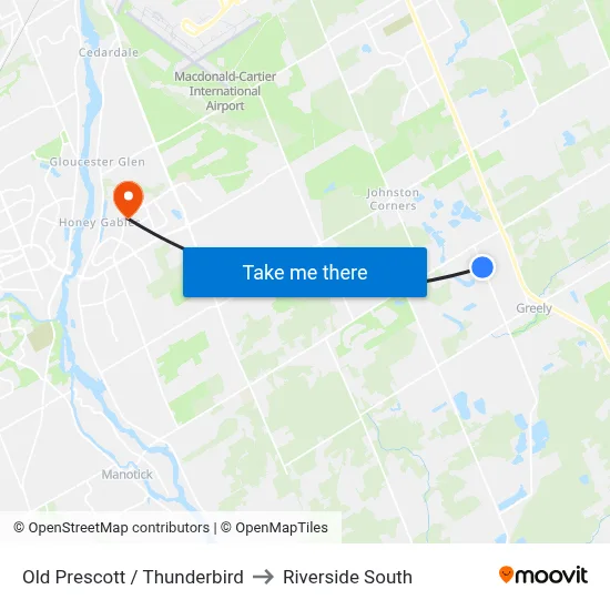Old Prescott / Thunderbird to Riverside South map