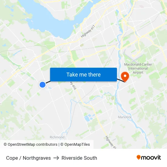 Cope / Northgraves to Riverside South map