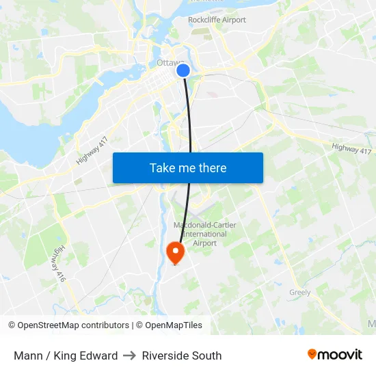 Mann / King Edward to Riverside South map