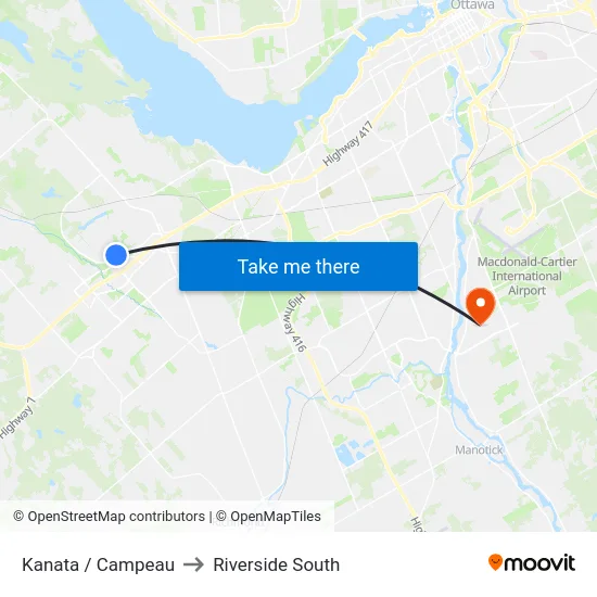 Kanata / Campeau to Riverside South map