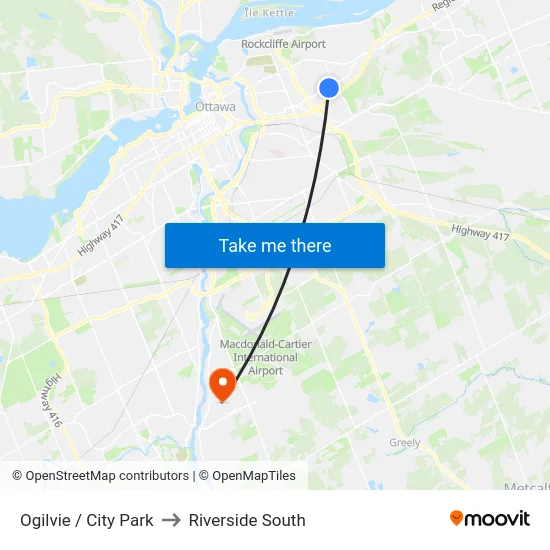 Ogilvie / City Park to Riverside South map