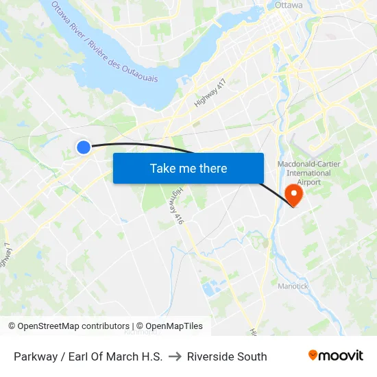 Parkway / Earl Of March H.S. to Riverside South map