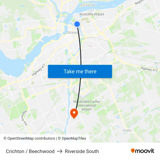 Crichton / Beechwood to Riverside South map