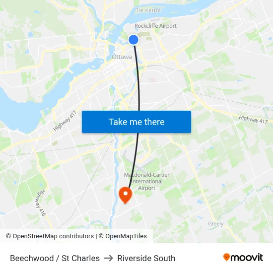Beechwood / St Charles to Riverside South map