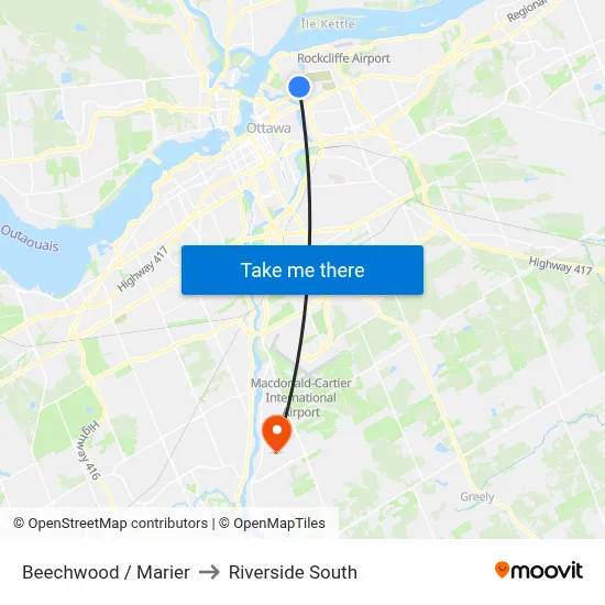 Beechwood / Marier to Riverside South map