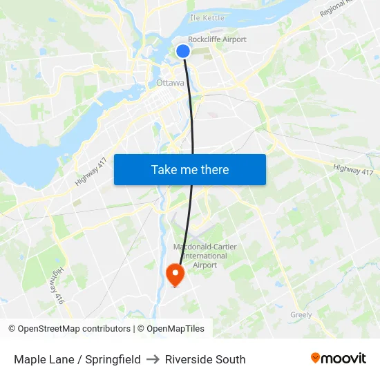 Maple Lane / Springfield to Riverside South map