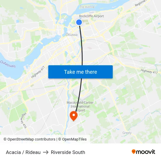 Acacia / Rideau to Riverside South map