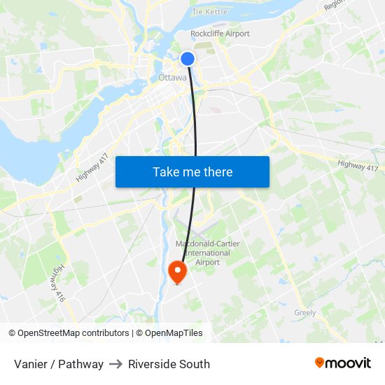 Vanier / Pathway to Riverside South map