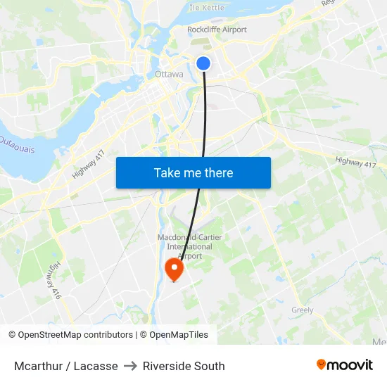 Mcarthur / Lacasse to Riverside South map
