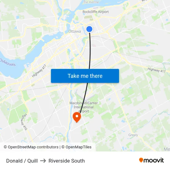 Donald / Quill to Riverside South map