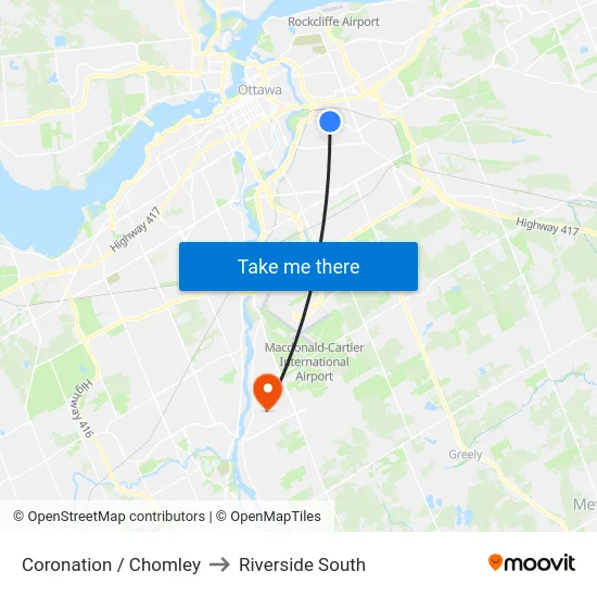 Coronation / Chomley to Riverside South map