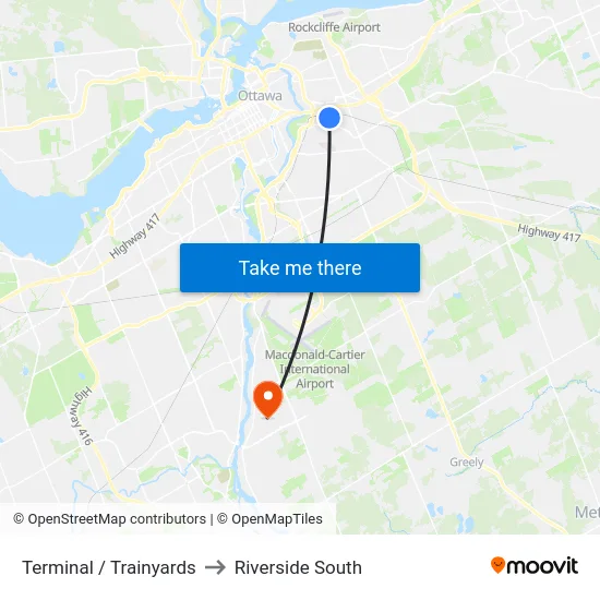 Terminal / Trainyards to Riverside South map