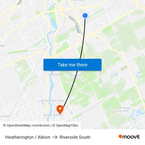 Heatherington / Albion to Riverside South map