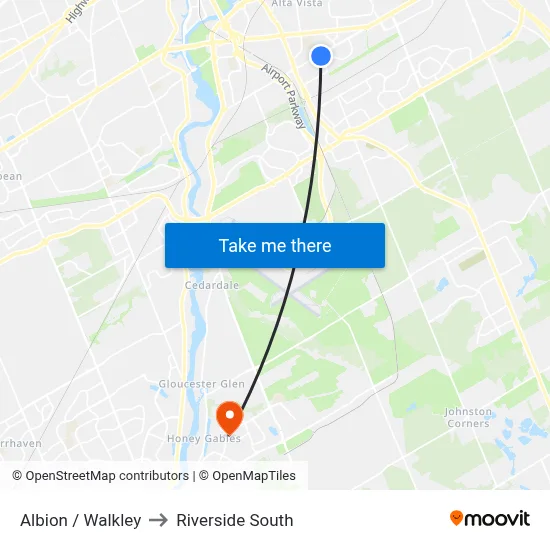 Albion / Walkley to Riverside South map