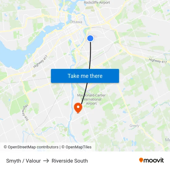 Smyth / Valour to Riverside South map