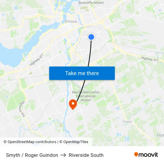 Smyth / Roger Guindon to Riverside South map
