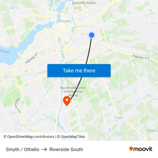 Smyth / Othello to Riverside South map
