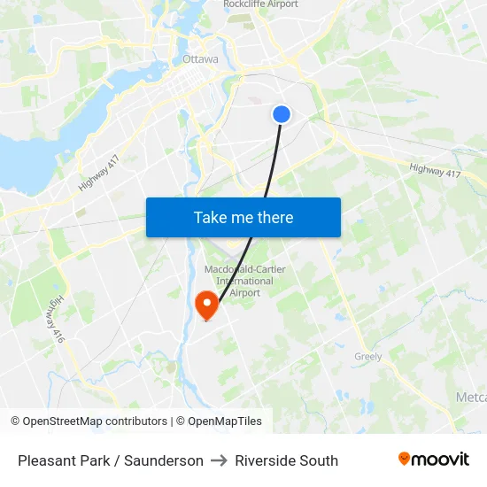 Pleasant Park / Saunderson to Riverside South map