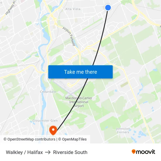 Walkley / Halifax to Riverside South map