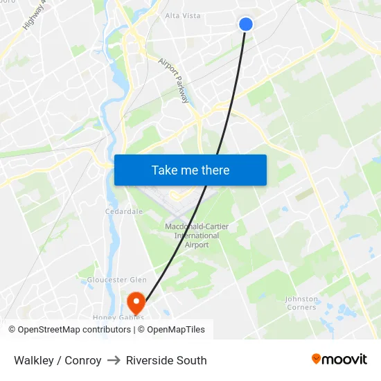 Walkley / Conroy to Riverside South map