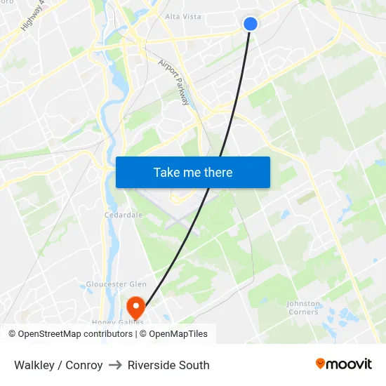 Walkley / Conroy to Riverside South map