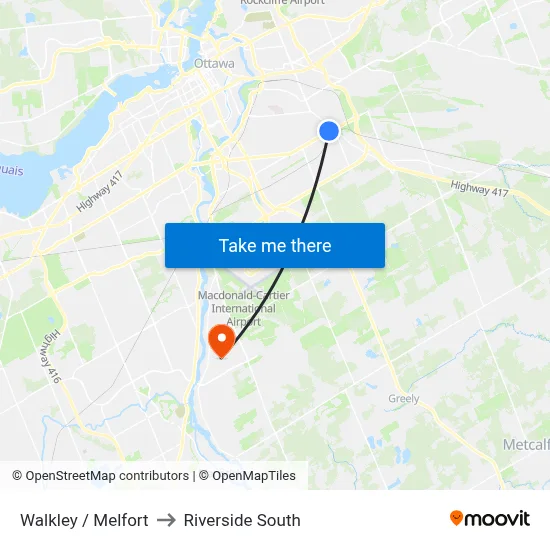 Walkley / Melfort to Riverside South map