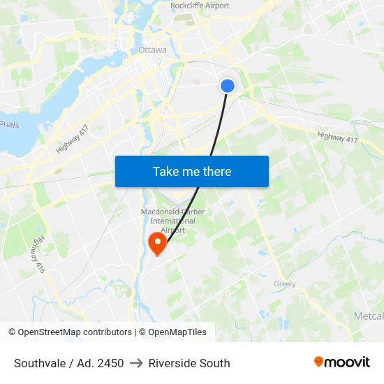Southvale / Ad. 2450 to Riverside South map