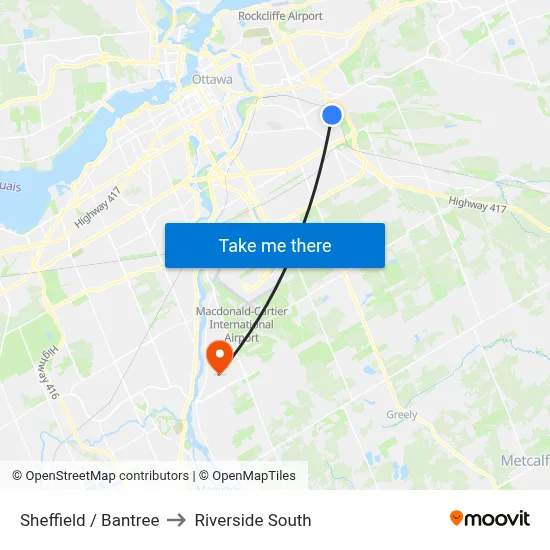 Sheffield / Bantree to Riverside South map