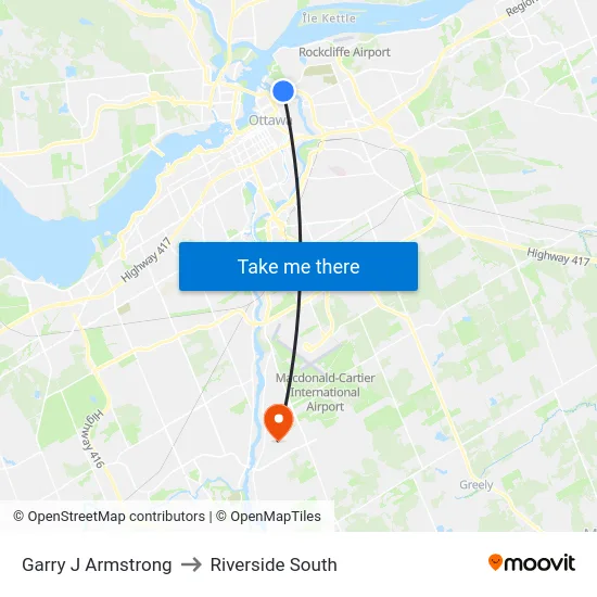 Garry J Armstrong to Riverside South map