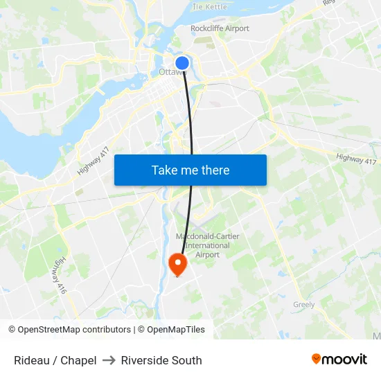 Rideau / Chapel to Riverside South map