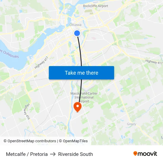Metcalfe / Pretoria to Riverside South map
