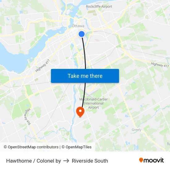 Hawthorne / Colonel by to Riverside South map