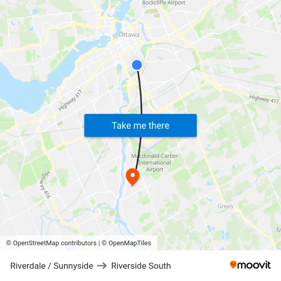 Riverdale / Sunnyside to Riverside South map