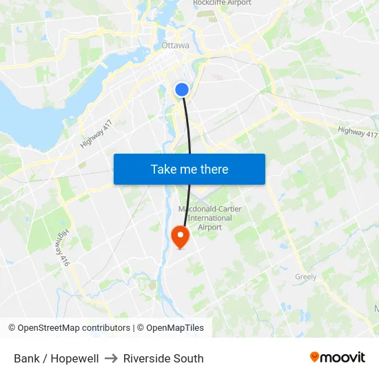 Bank / Hopewell to Riverside South map