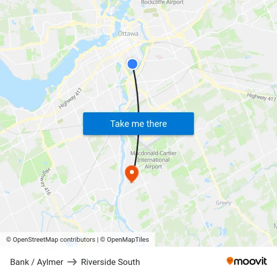Bank / Aylmer to Riverside South map