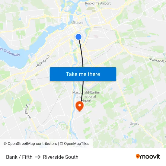 Bank / Fifth to Riverside South map