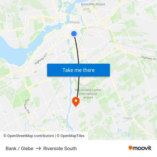 Bank / Glebe to Riverside South map