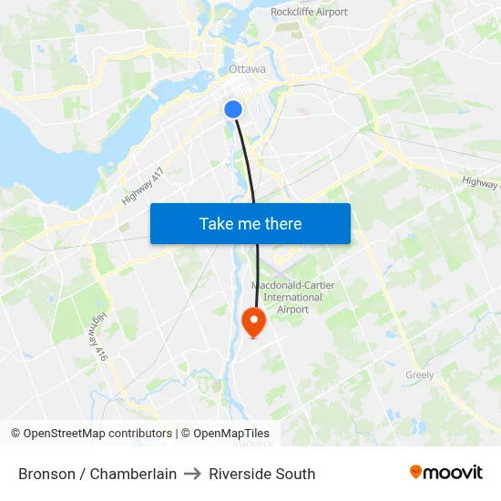 Bronson / Chamberlain to Riverside South map