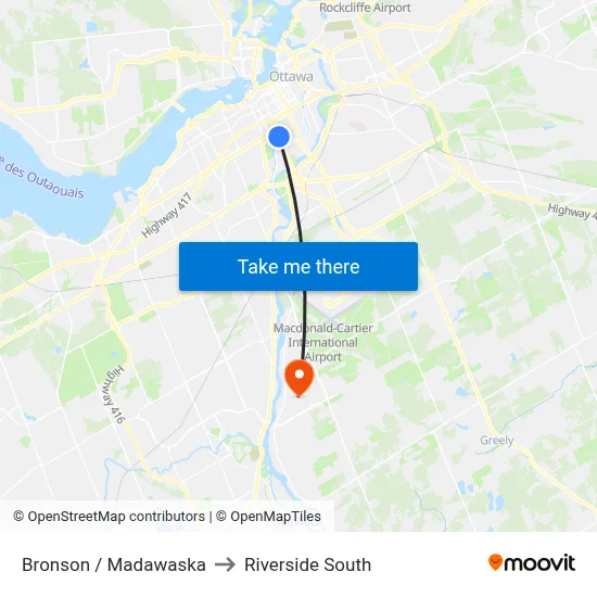 Bronson / Madawaska to Riverside South map