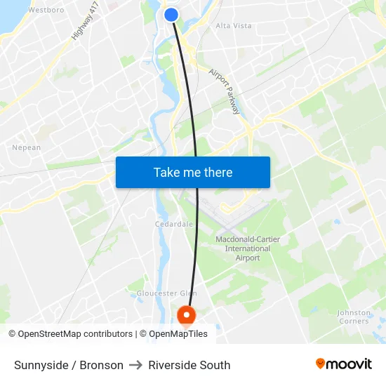 Sunnyside / Bronson to Riverside South map