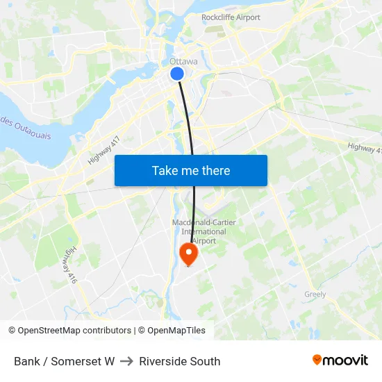 Bank / Somerset W to Riverside South map