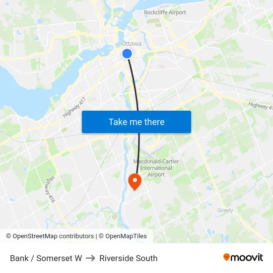 Bank / Somerset W to Riverside South map