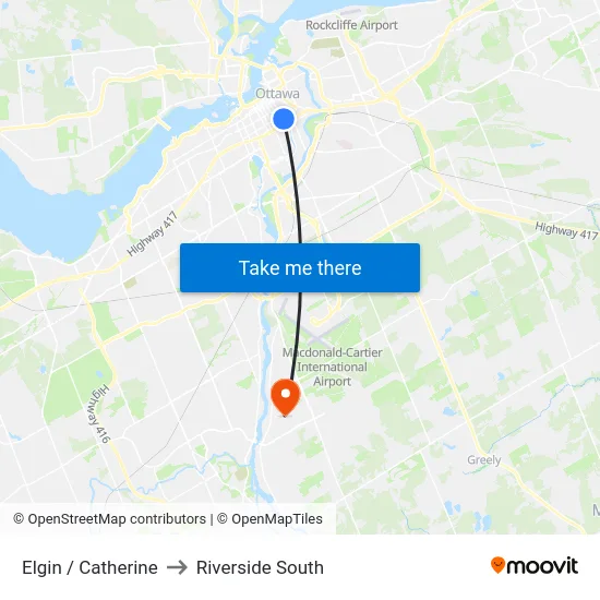 Elgin / Catherine to Riverside South map