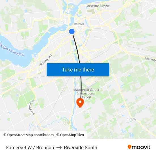 Somerset W / Bronson to Riverside South map