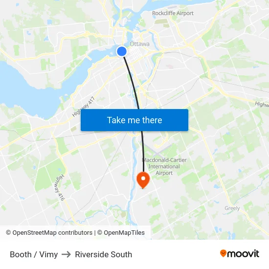 Booth / Vimy to Riverside South map