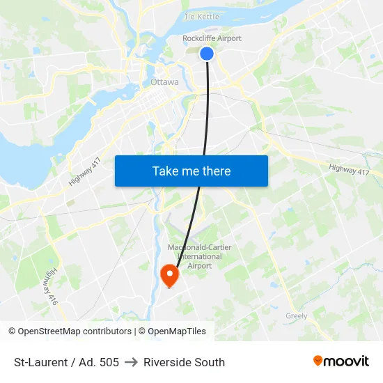 St-Laurent / Ad. 505 to Riverside South map